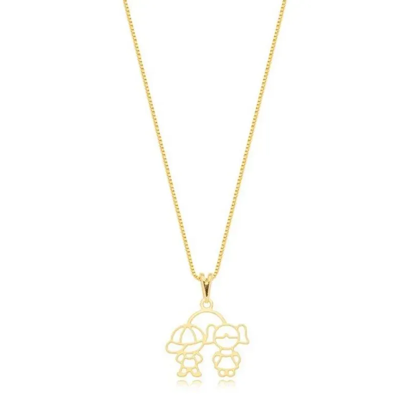 Colar Aro Oval Filhos Casal Ouro