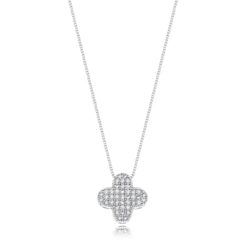Colar Trevo Cravejado Cristal Vitoria