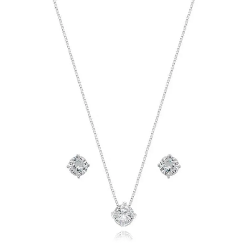 Conjunto Ponto de Luz 8mm Prata