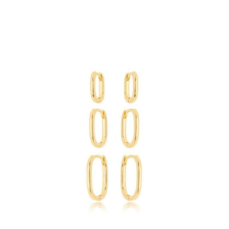 Brinco Trio Argola Oval Lisa