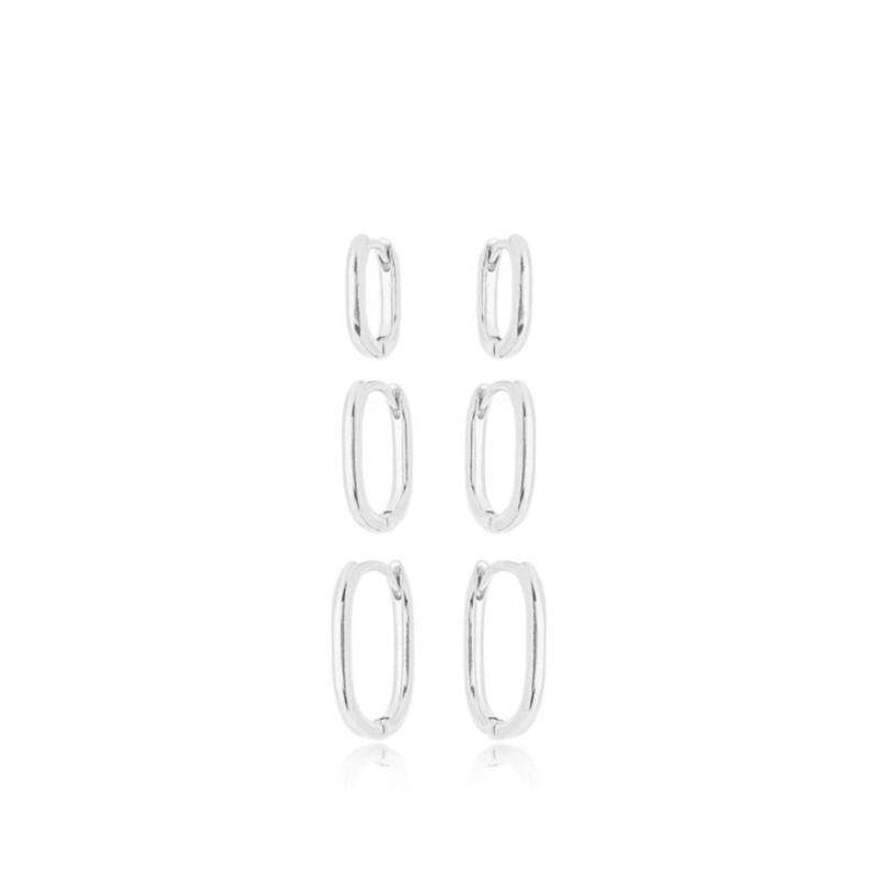 Brinco Trio Argola Oval Lisa