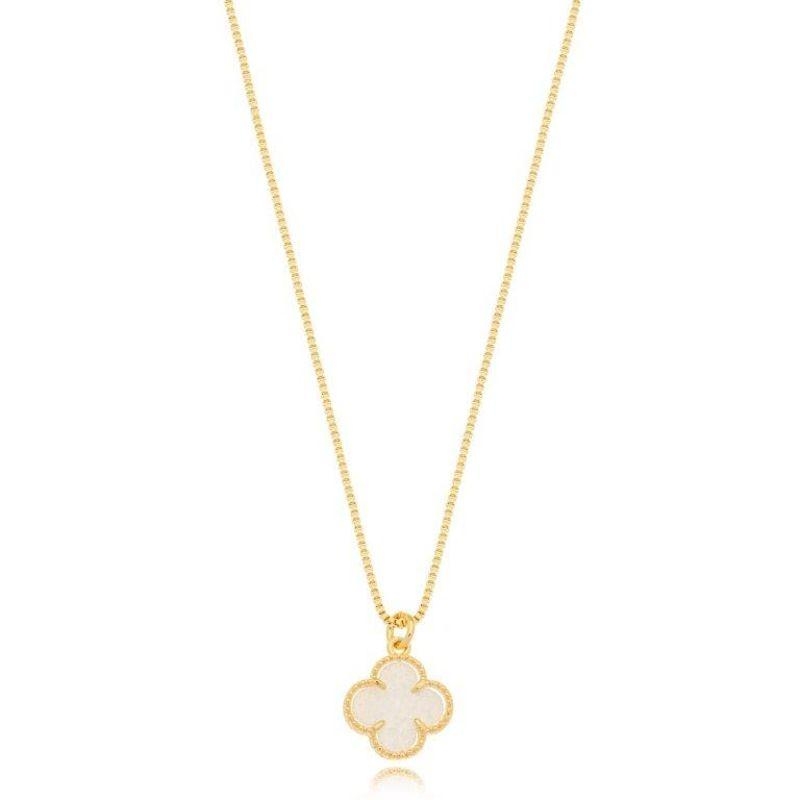 Colar  Trevo Branco Ouro