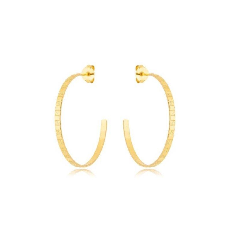 Brinco Argola Chapas Lisas e Foscas 3,5cm