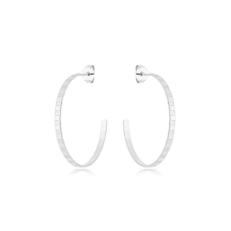 Brinco Argola Chapas Lisas e Foscas 3,5cm