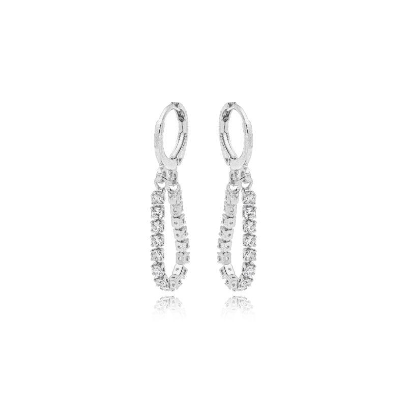 Brinco Argola Corrente Riviera Cristal