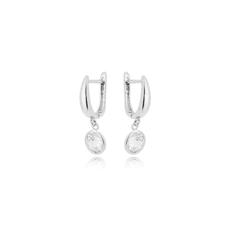 Brinco Argola Zirconia Cravação Inglesa