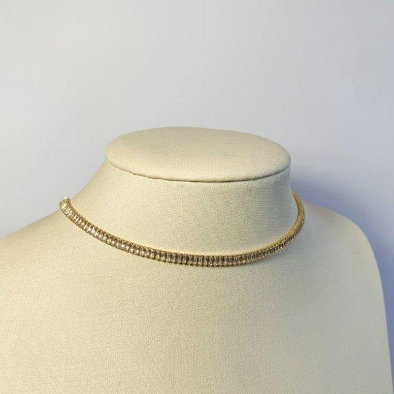 Colar Mini Baguete Cristal