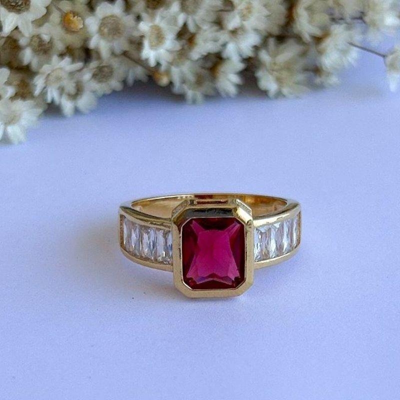 Anel Unissex Pedra Quadrada