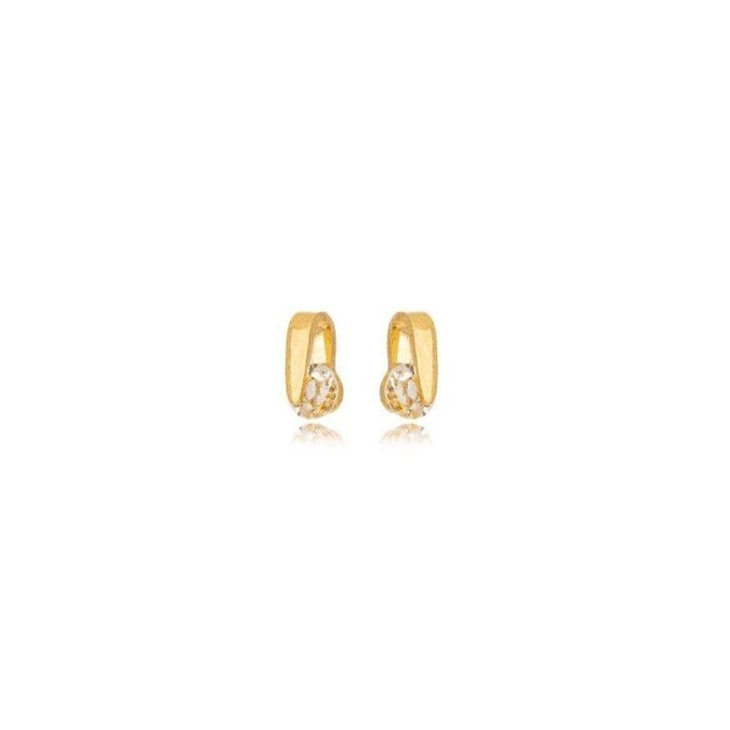 Brinco Chapa e Zirconia Redonda P