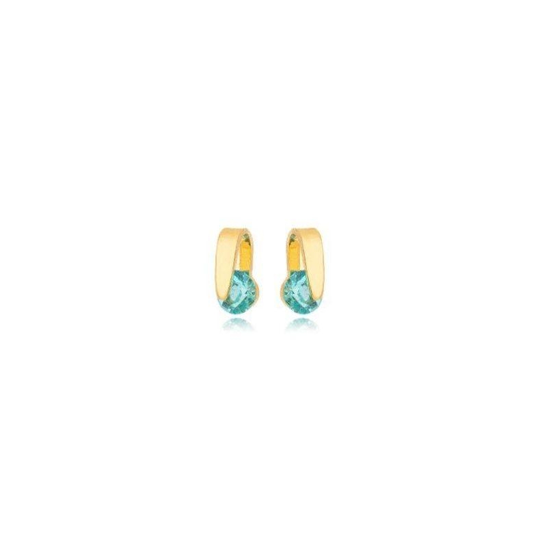 Brinco Chapa e Zirconia Redonda P