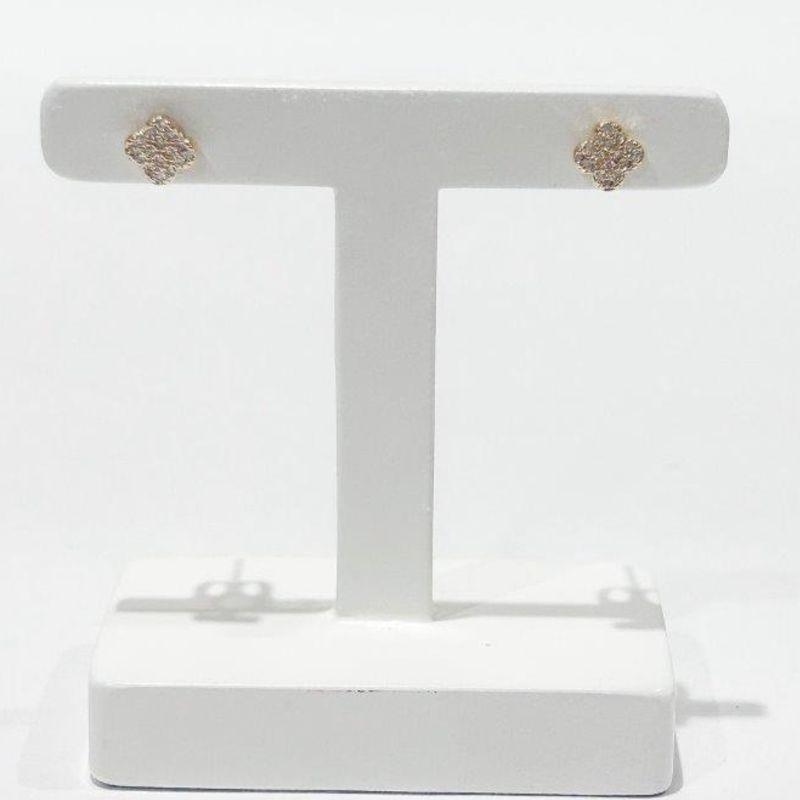 Brinco Mini Trevo Cravejado Ouro