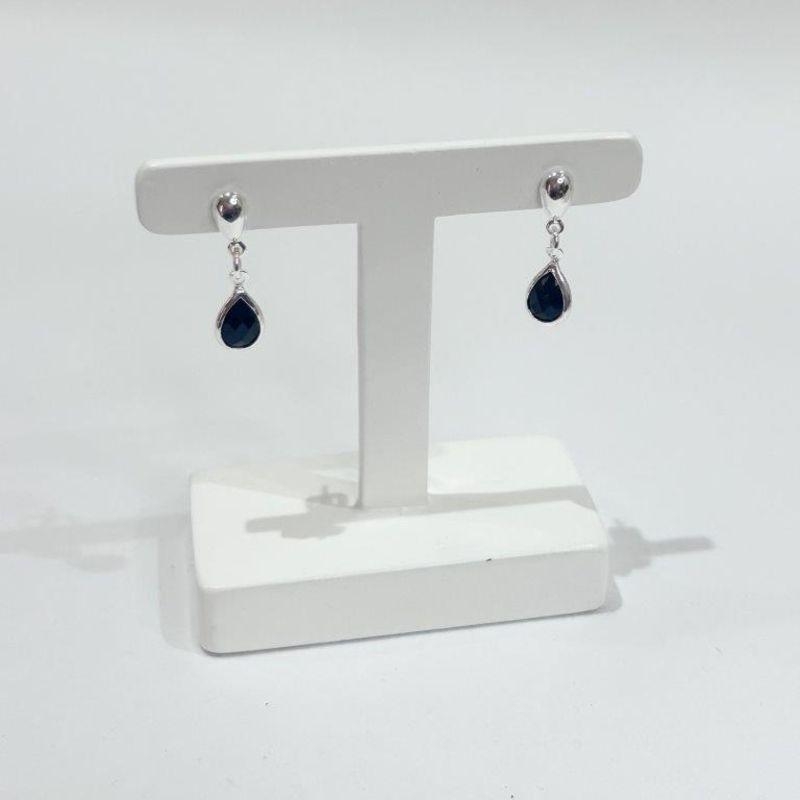 Brinco Pedente Gota de Luz Prata