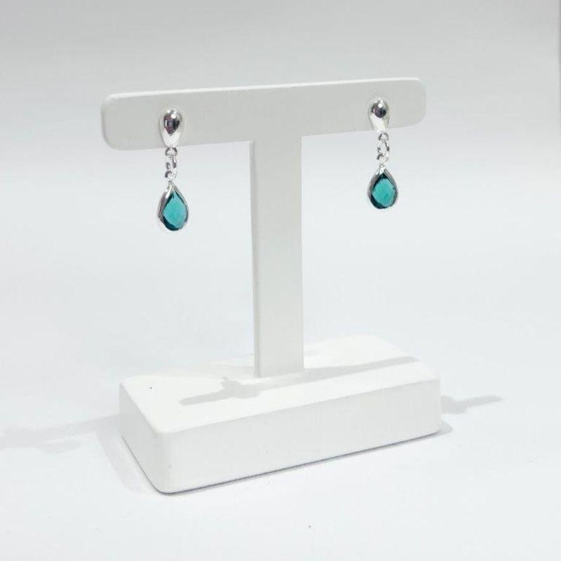 Brinco Pedente Gota de Luz Prata