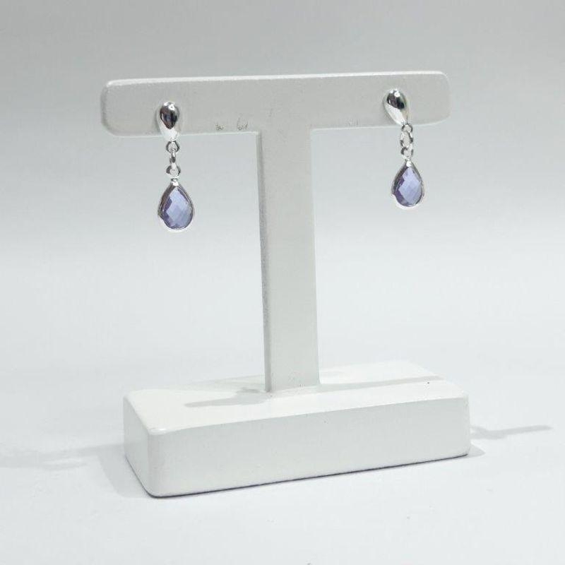 Brinco Pedente Gota de Luz Prata