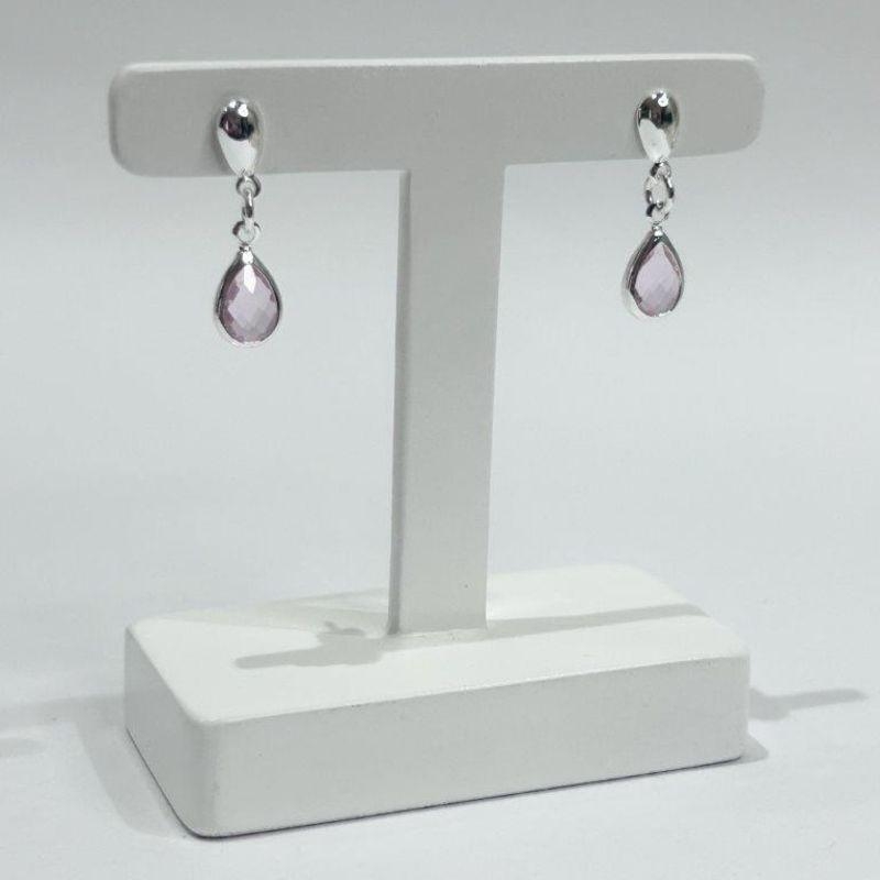 Brinco Pedente Gota de Luz Prata