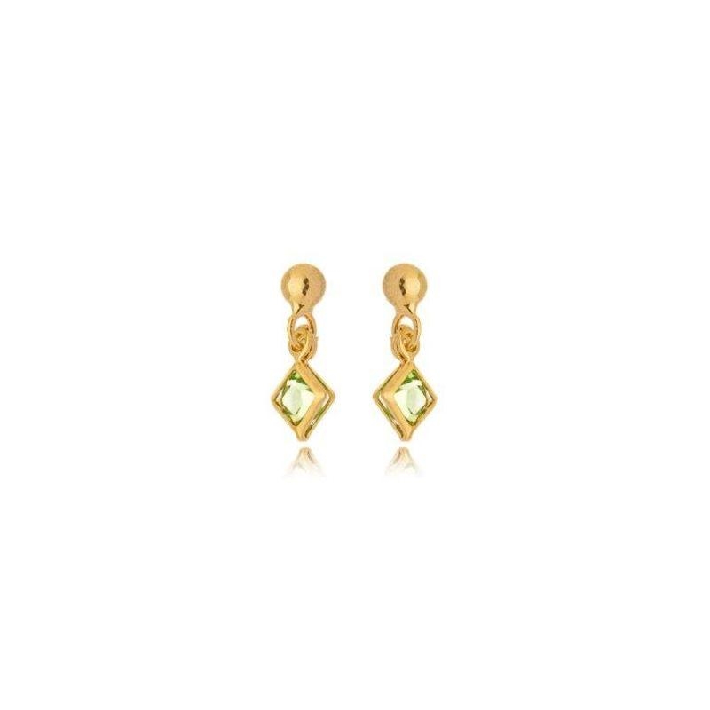 Brinco Pendente Zirconia Quadrada