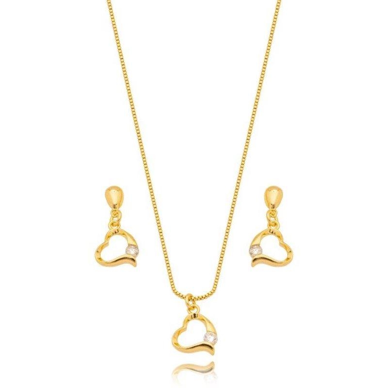 Conjunto Coração com Ponto de Zirconia