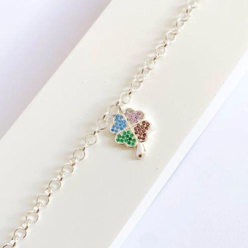 Pulseira Trevo Cravejado Colors