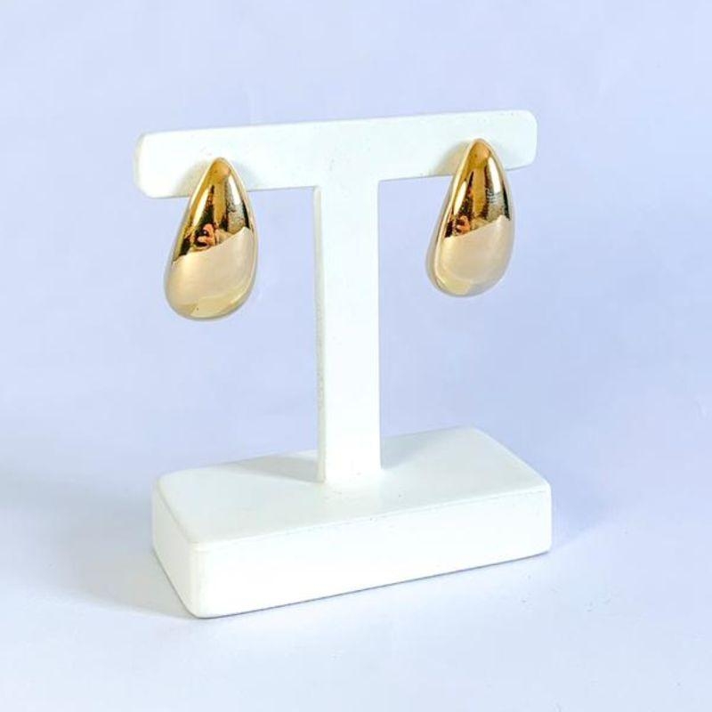 Brinco Gota Lisa Ouro