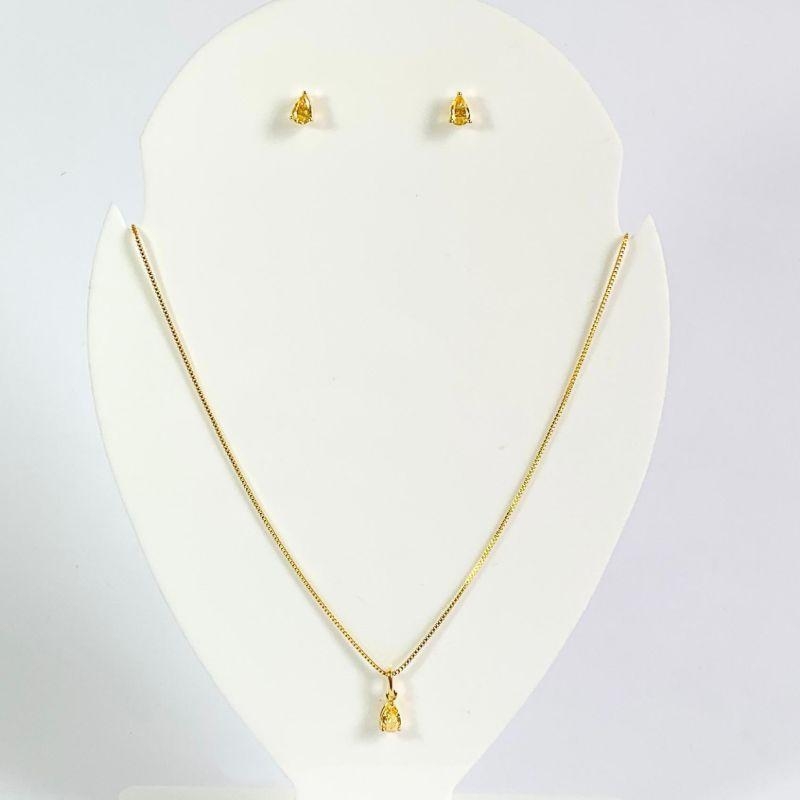 Conjunto Gota Pequena Citrino