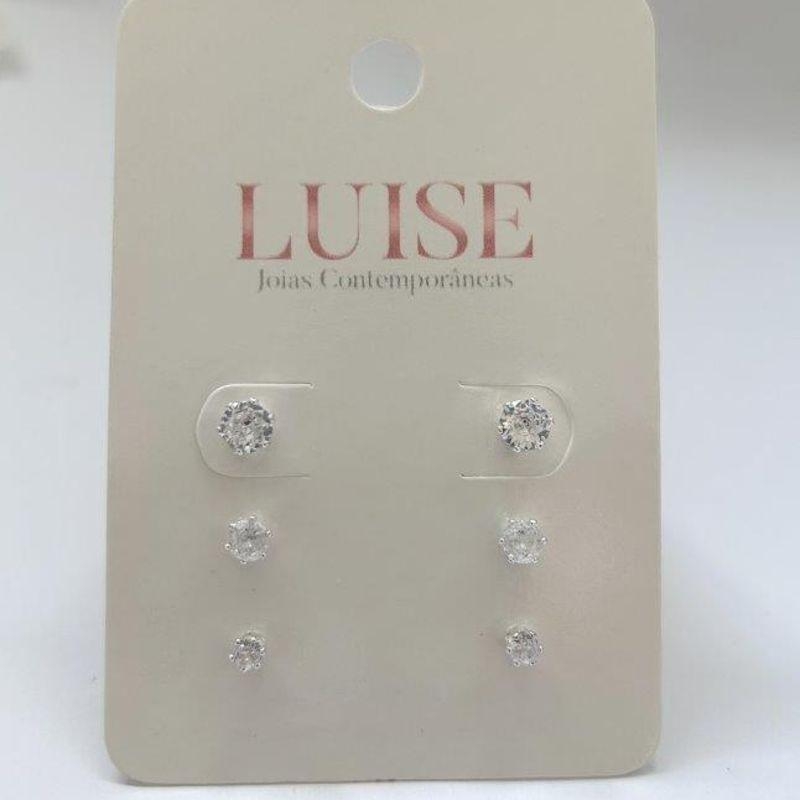 Brinco Trio Ponto de Luz Prata