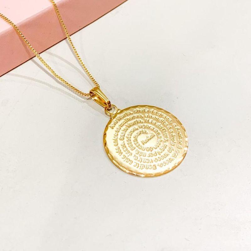 Colar Pingente Pai Nosso Ouro