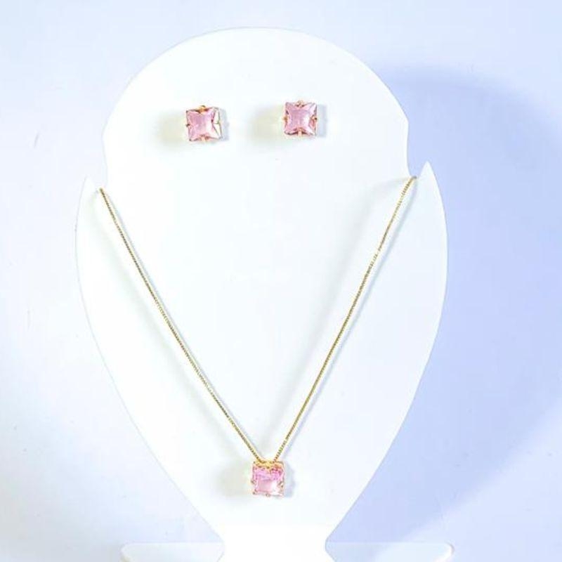 Conjunto Quadrado Rosa Ouro