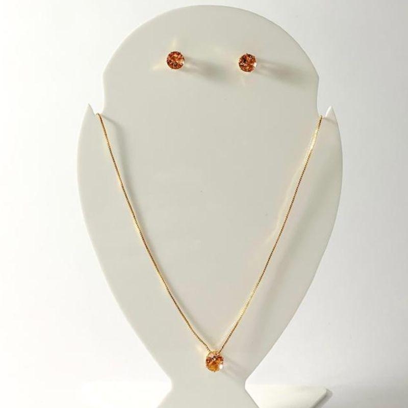 Conjunto Redondo Ponto de Luz Ouro
