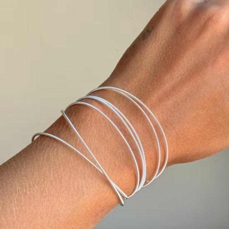 Pulseira Corda de Violão Prata