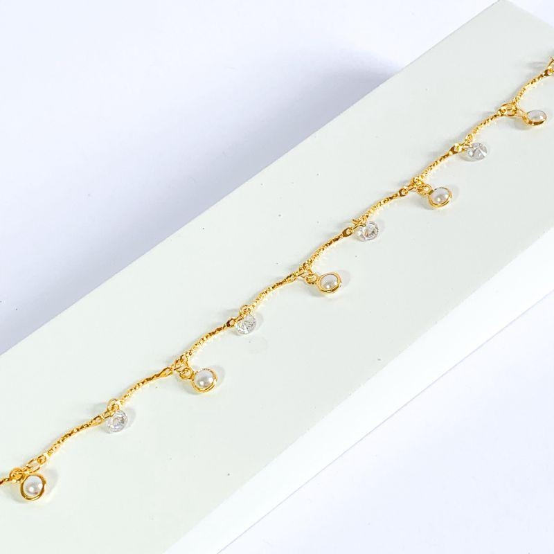 Pulseira Zirconia e Perola