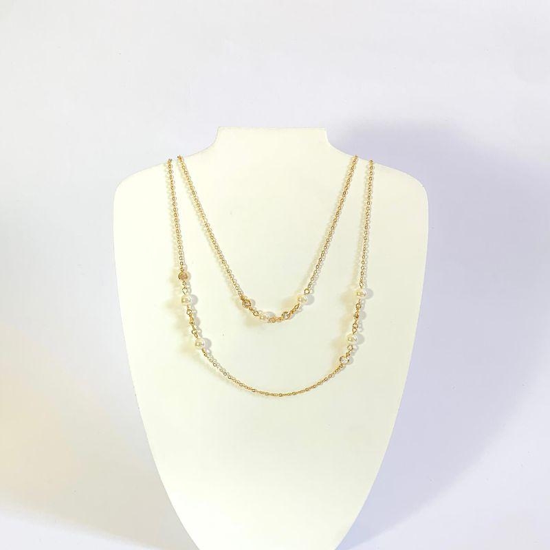Colar Longo Pérola com Zircônia
