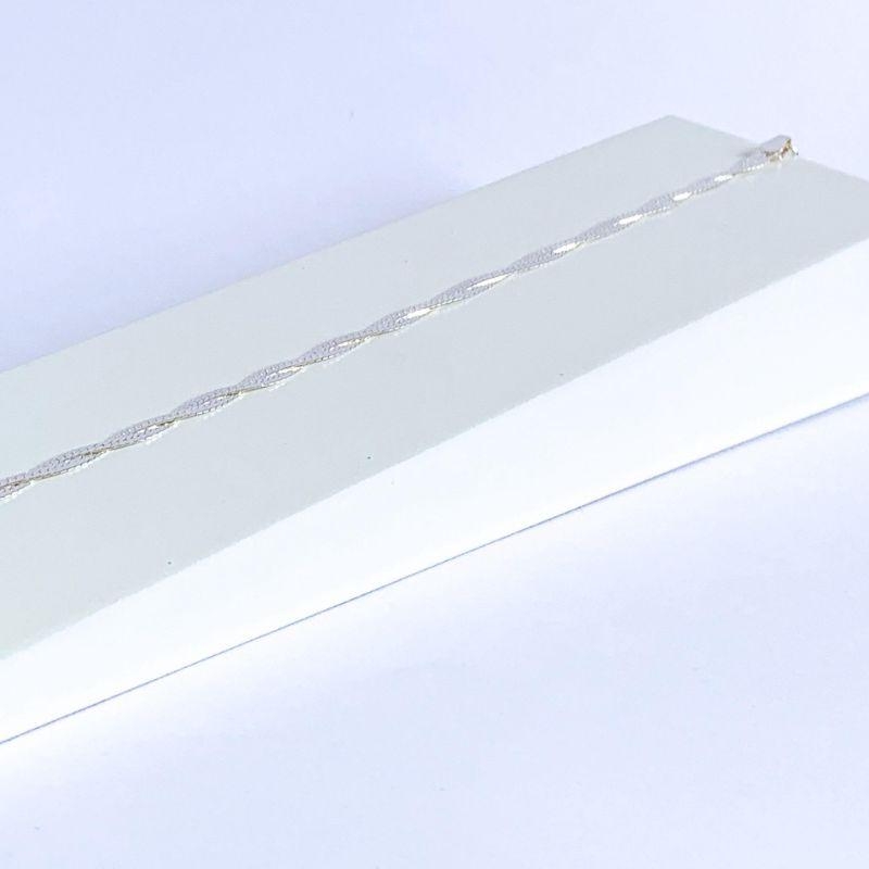 Pulseira 2 Fios Trançados Prata