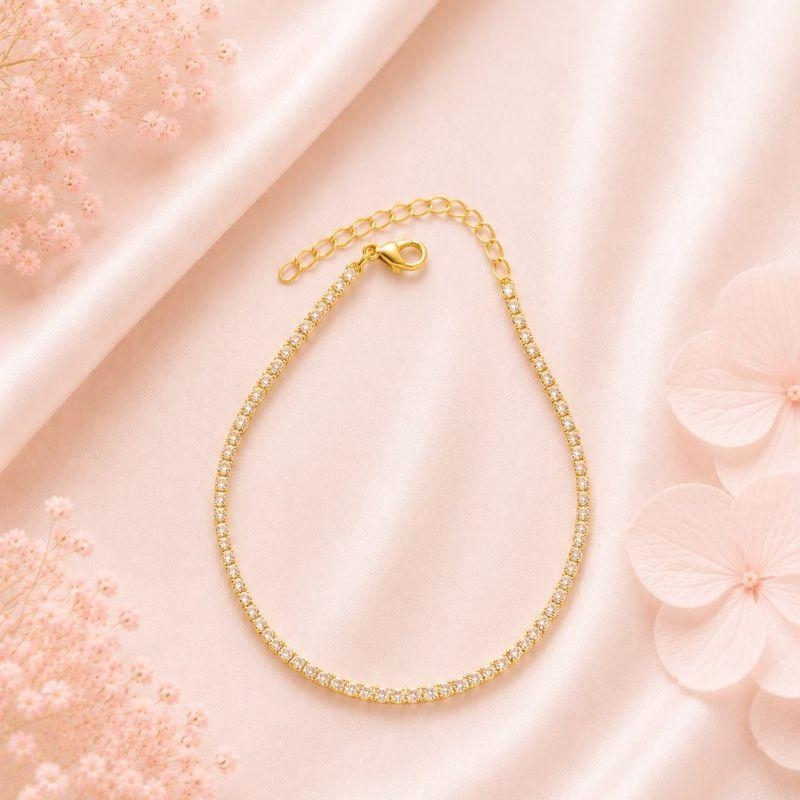 Pulseira Riviera Cristal Ouro