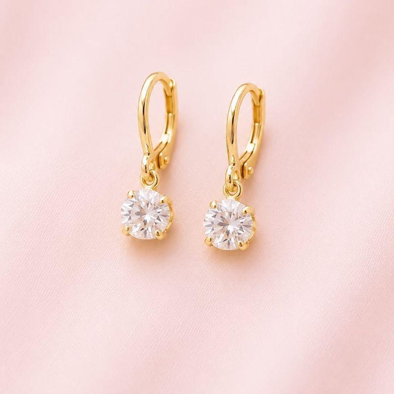 Brinco Argola c/ Zirconia Ouro