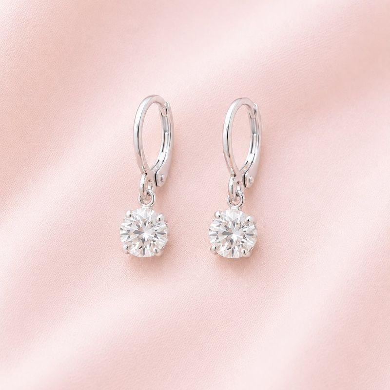 Brinco Argola c/ Zirconia Prata