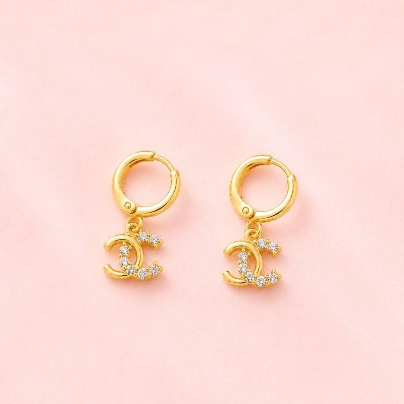 Brinco Argola Chanel Cravejada