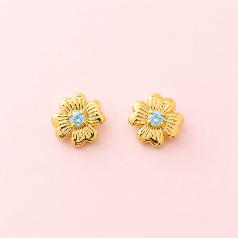 Brinco Mini Flor c/ Zirconia