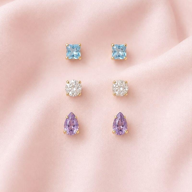 Brinco Trio Colors Prata