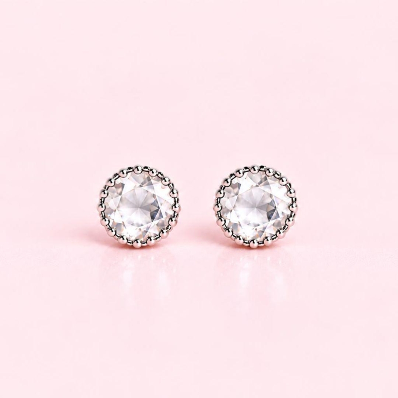 Brinco Ponto de Luz com Garras M Prata 5mm