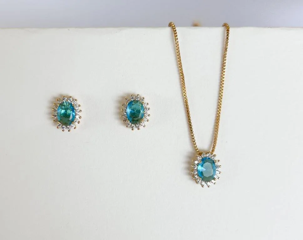 Conjunto Redondo Azul Acqua