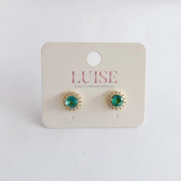 Conjunto Redondo Verde Cravejado