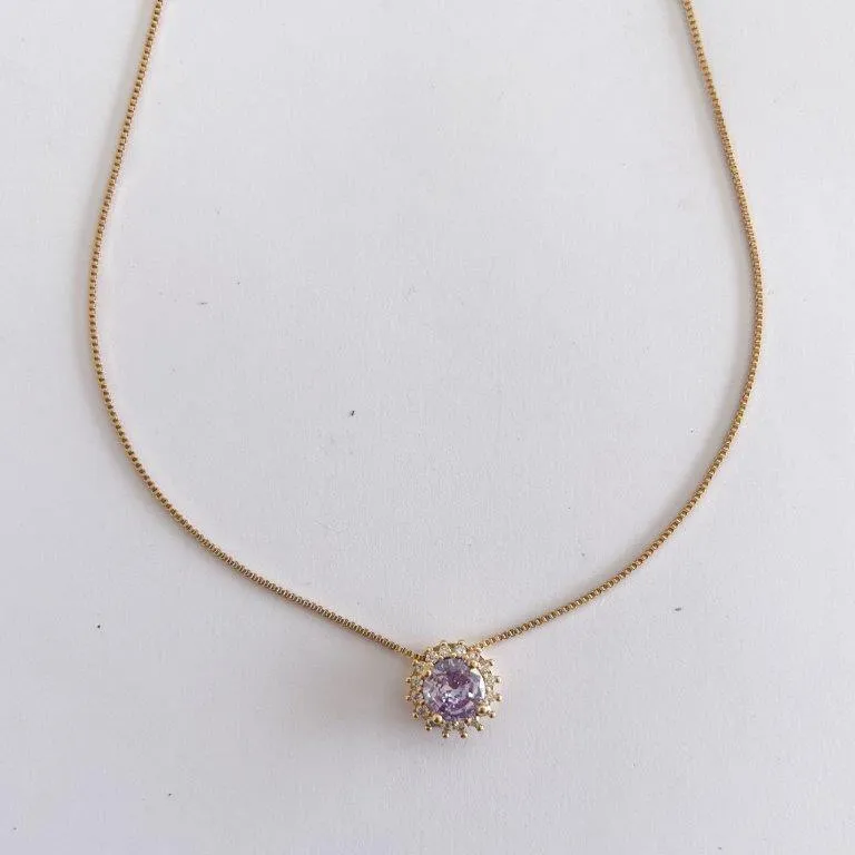Conjunto Redondo Lilas Cravejado