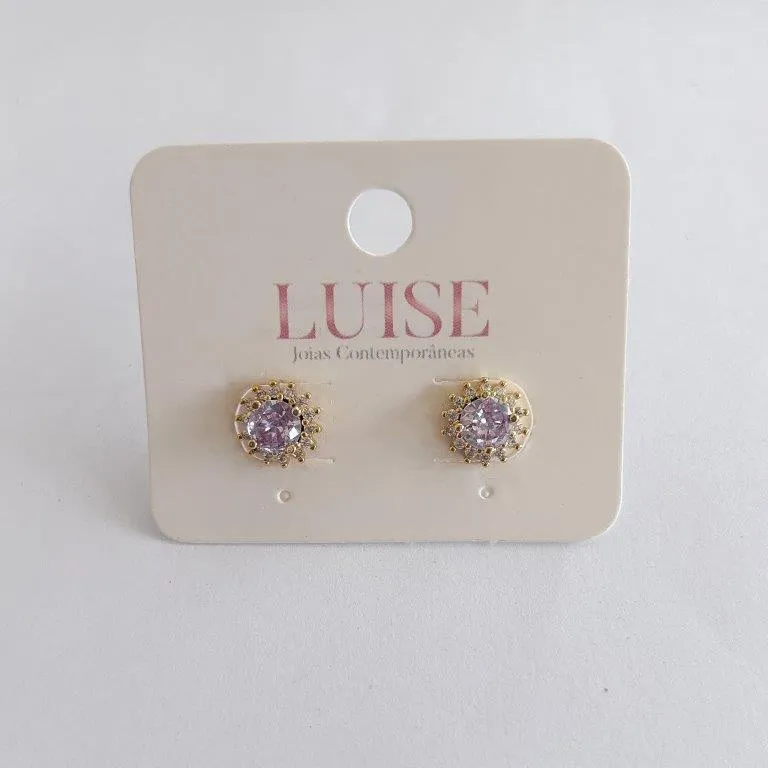 Conjunto Redondo Lilas Cravejado