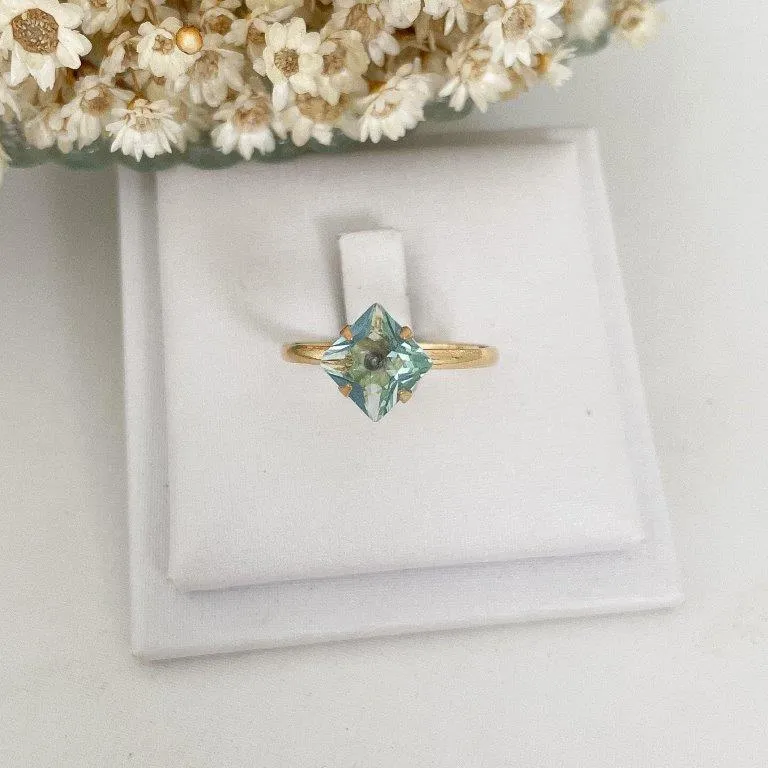 Anel Zirconia Quadrada