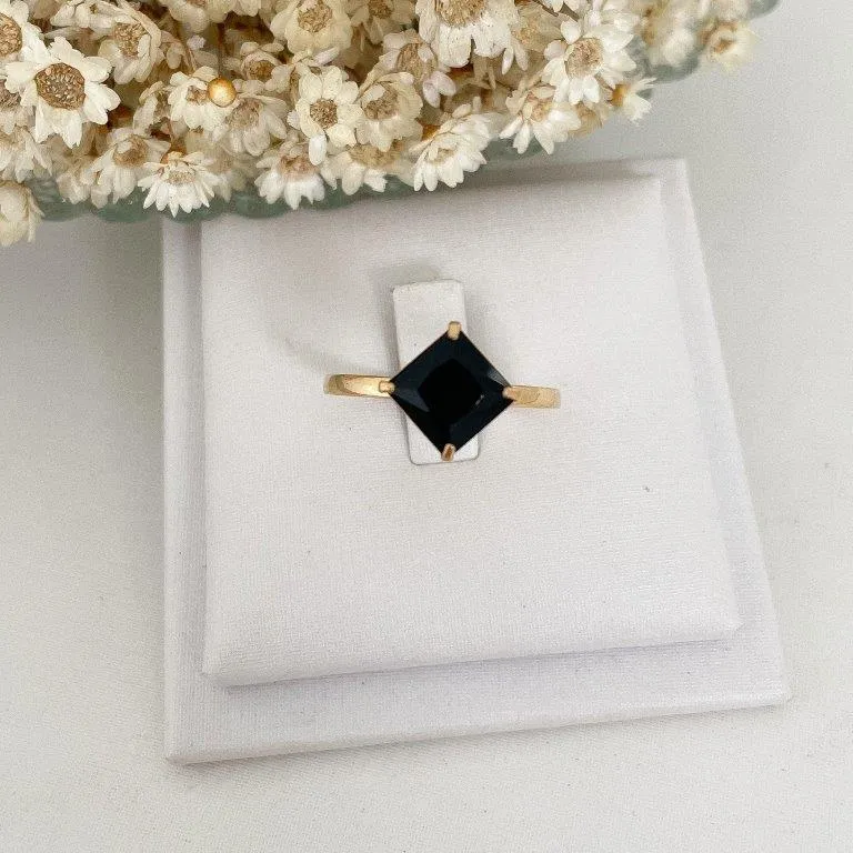 Anel Zirconia Quadrada