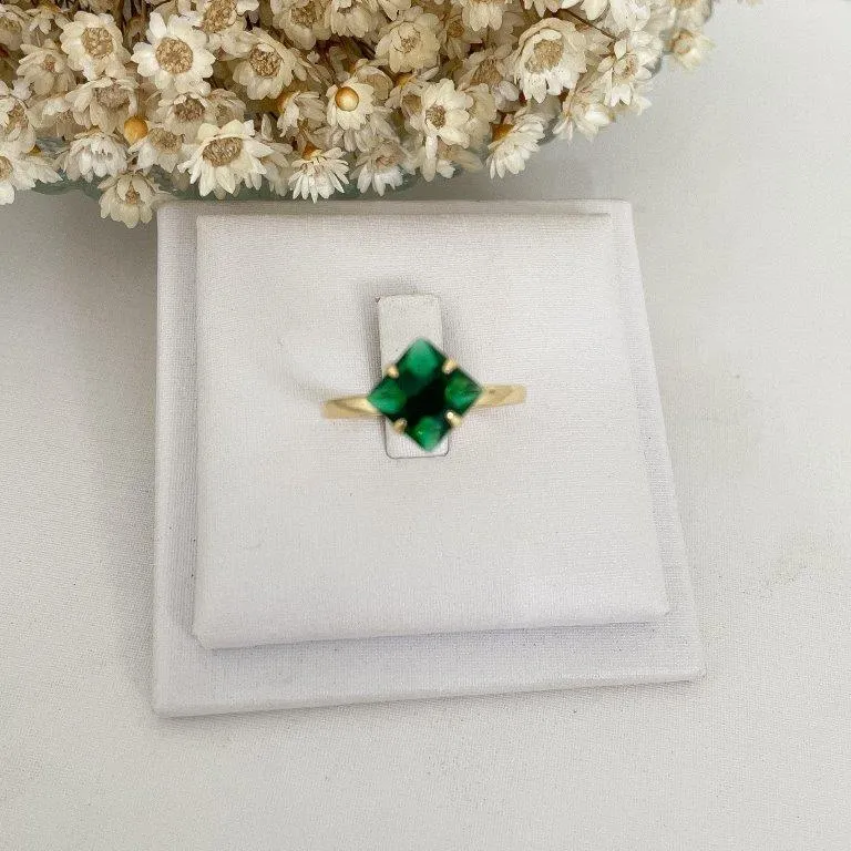 Anel Zirconia Quadrada