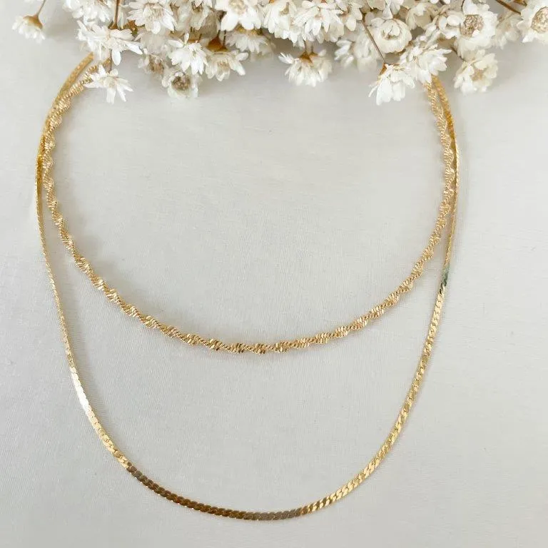 Colar Chocker Duplo Fita Orvalho
