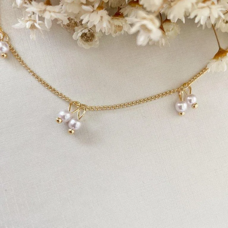 Colar Chocker Perolas Duplas