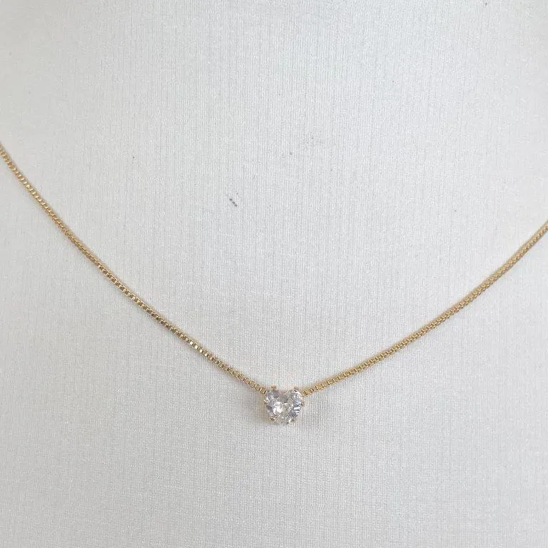 Colar Coração Zirconia