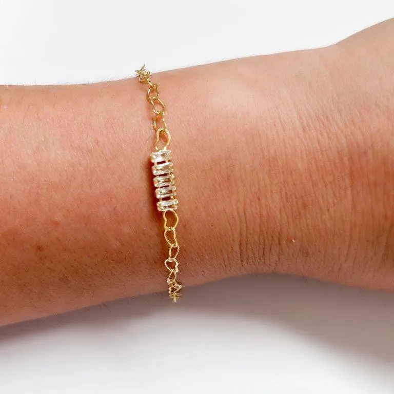 Pulseira 5 Baguetes Cristais